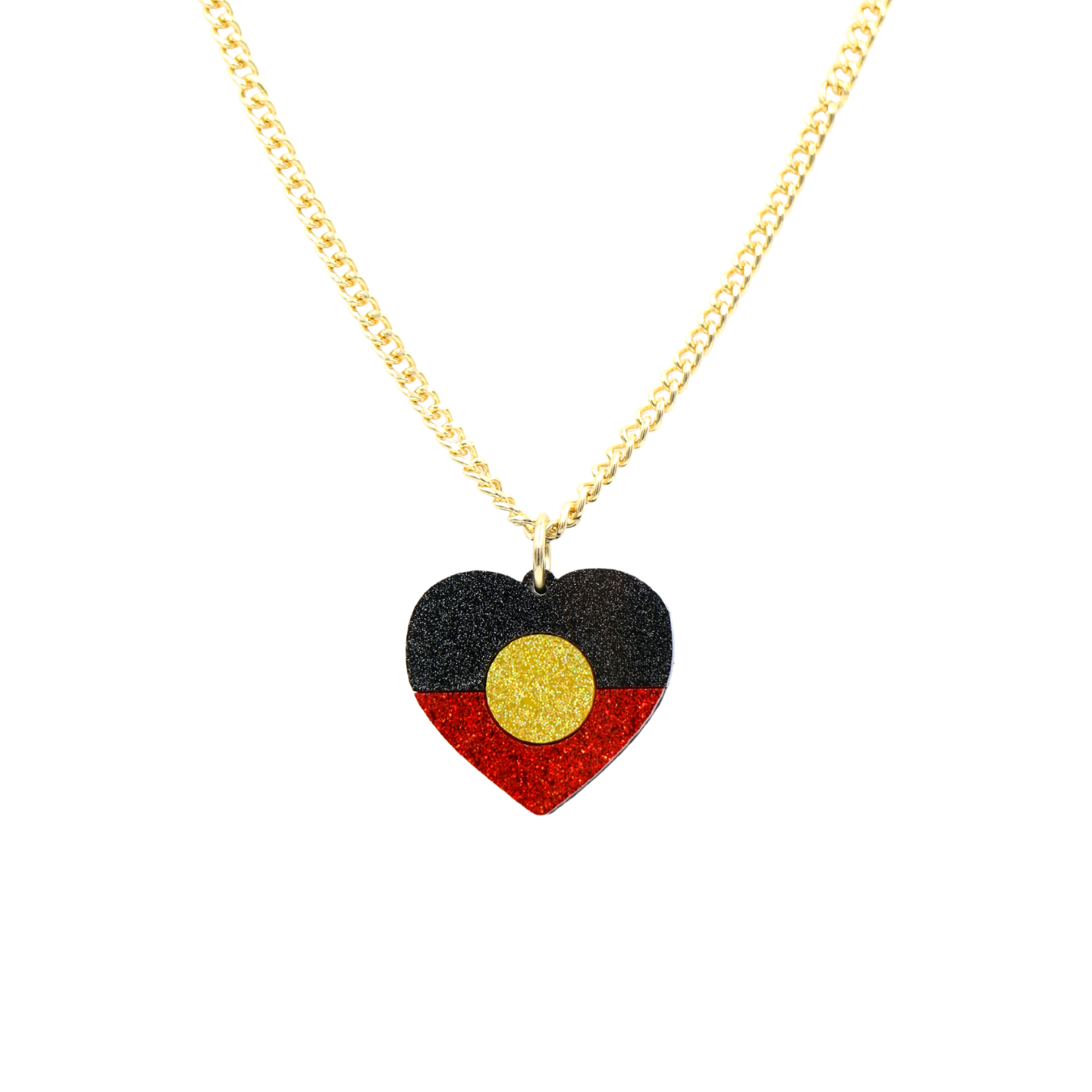 Haus of Dizzy 'Indigenous Pride' Glitter Heart Necklace
