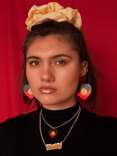 Haus of Dizzy 'Indigenous Pride' Glitter Heart Necklace