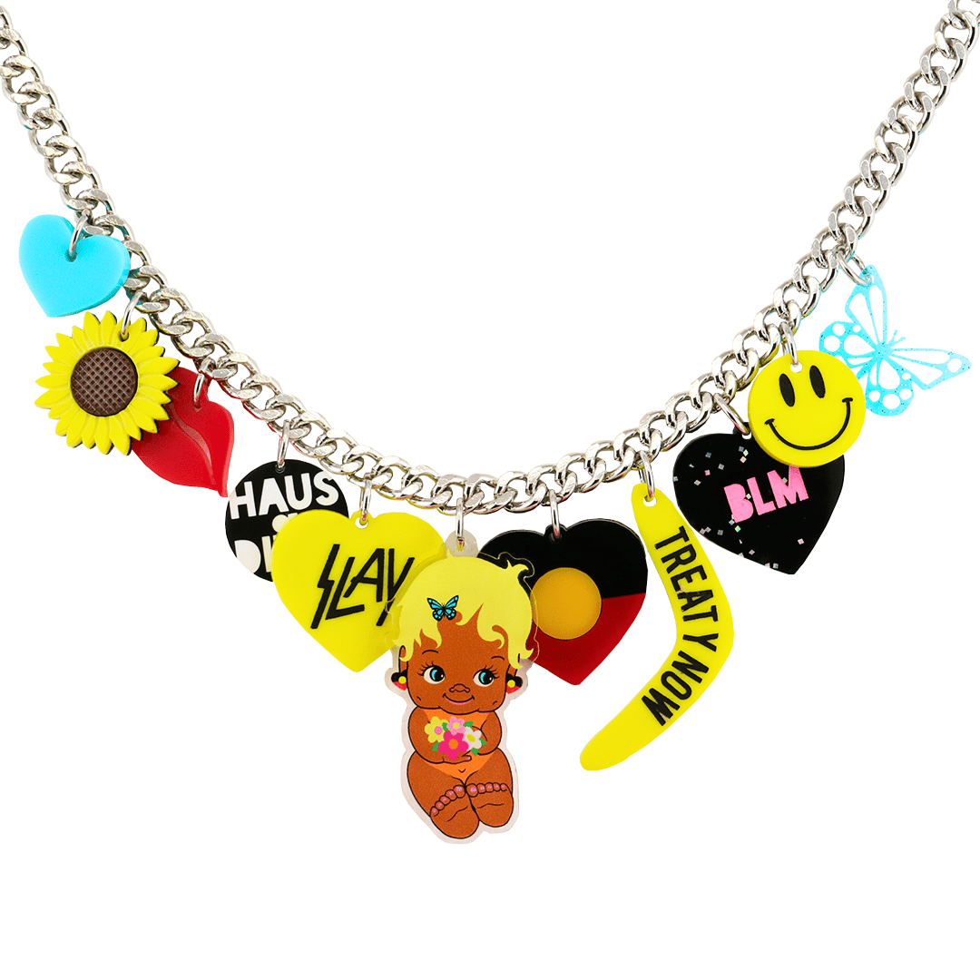 Haus of Dizzy 'Protest' Charm Necklace