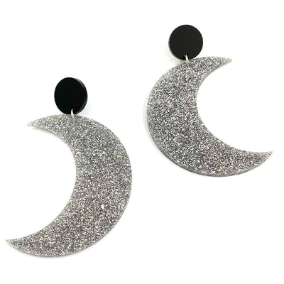 Haus of Dizzy Glitter Crescent Moon Earrings