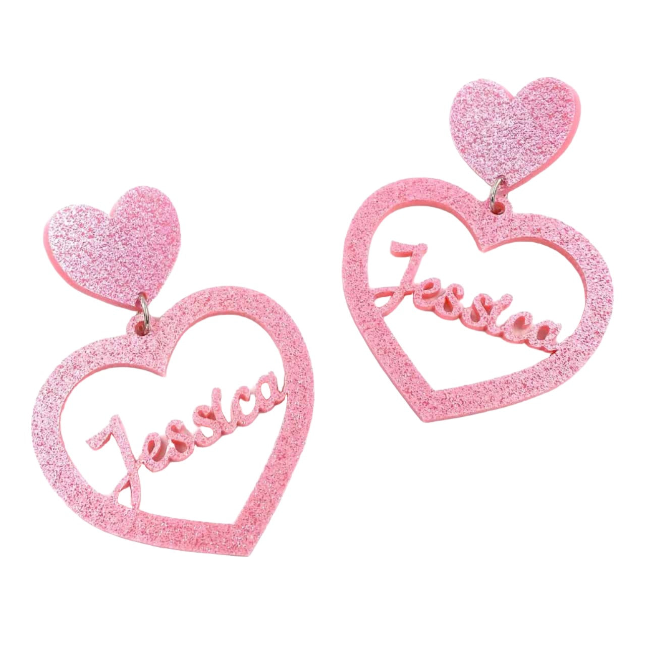 Haus of Dizzy Custom Name Heart Earrings