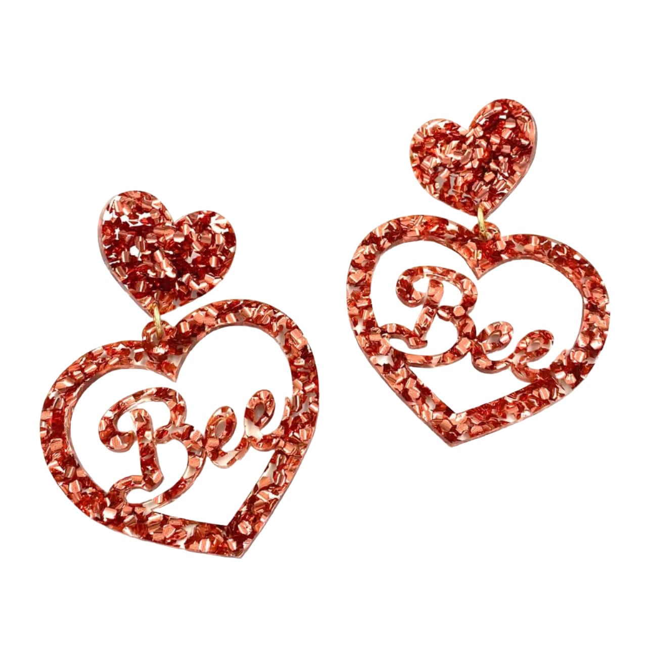 Haus of Dizzy Custom Name Heart Earrings