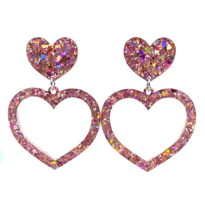 Haus of Dizzy Crystal Barbie Heart Earrings
