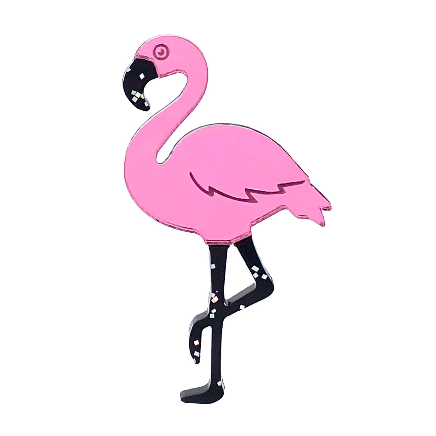 Haus of Dizzy Mirrored Flamingo Pin🦩