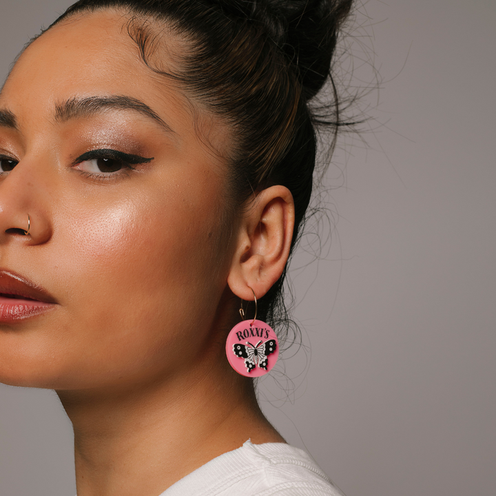 Haus of Dizzy x Roxxi's Poolroom 'Butterfly' Hoop Earrings