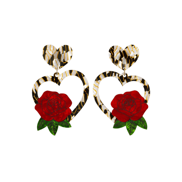 Haus of Dizzy 'Amy' Heart Earrings