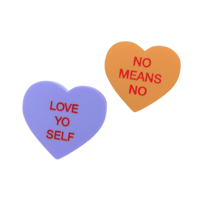 Haus of Dizzy 'Gentle Reminder' Candy Heart Pin