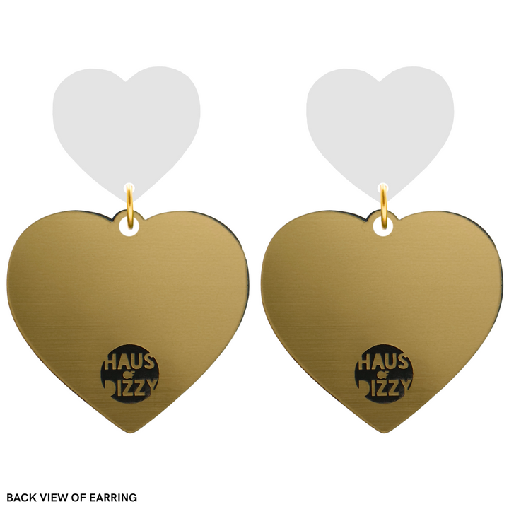 Haus of Dizzy 'Always was, Always Will Be' Mirror Heart Earrings