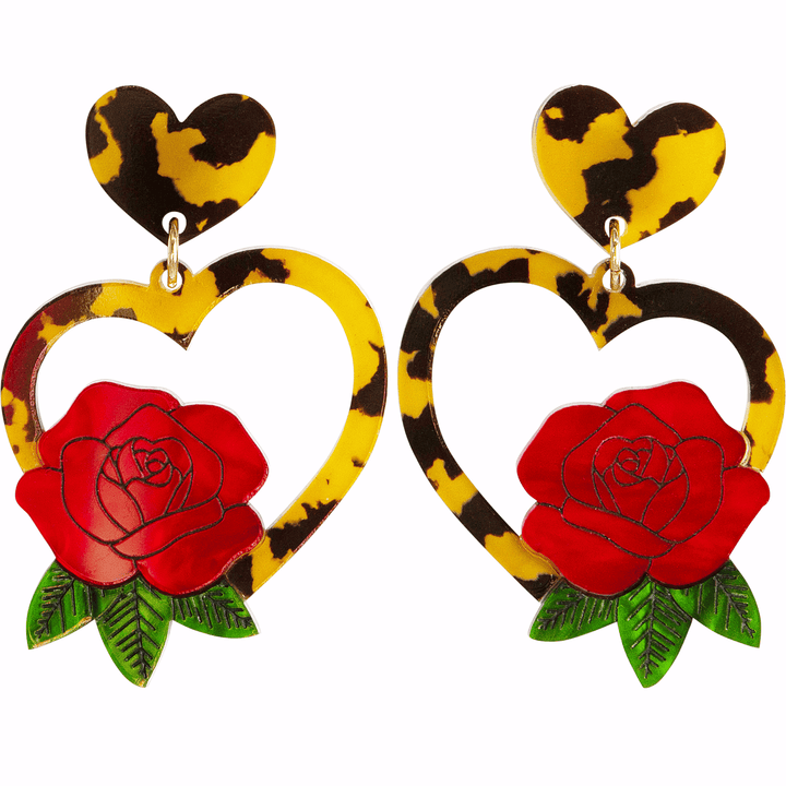 Haus of Dizzy 'Amy' Heart Earrings