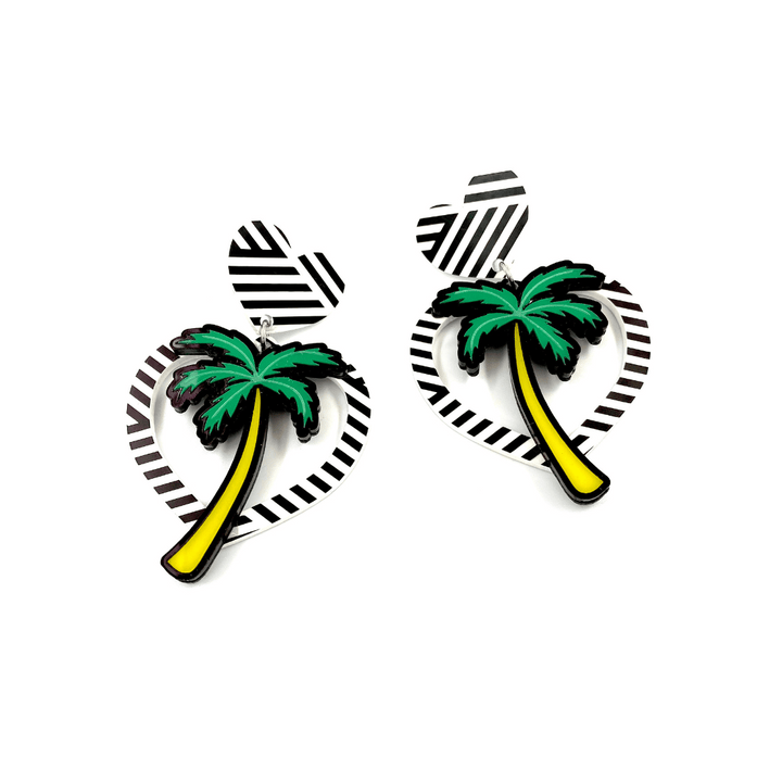 Haus of Dizzy Hawaiian Palm Heart Earrings