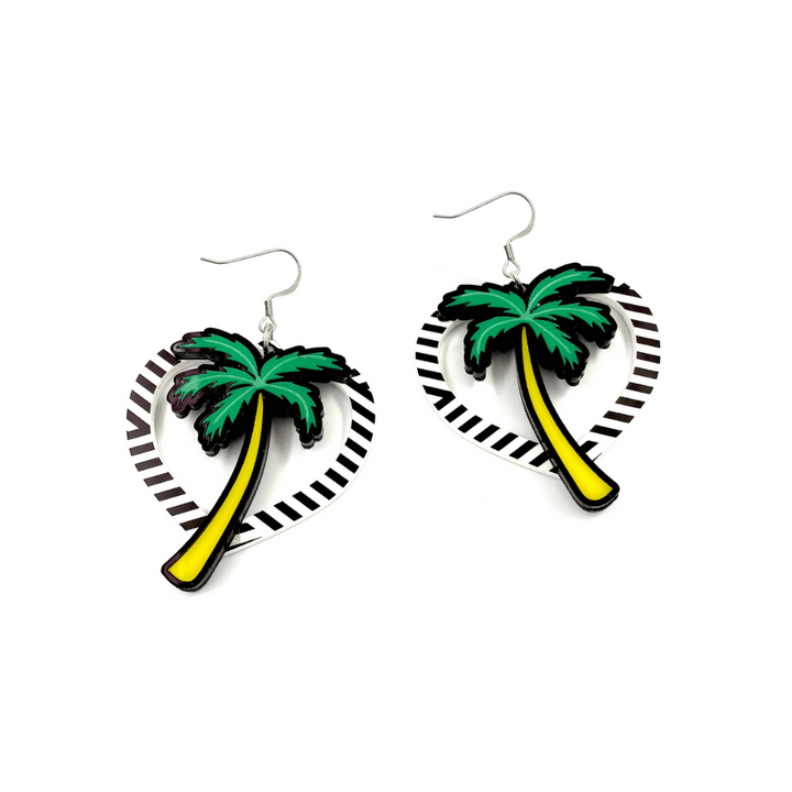 Haus of Dizzy Hawaiian Palm Heart Earrings