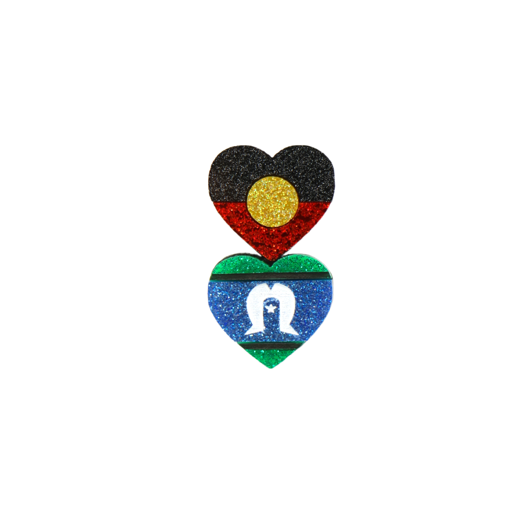 Haus of Dizzy 'Indigenous Pride' Double Flag Lanyard Pin