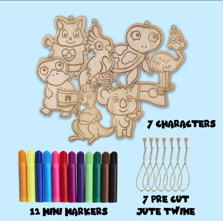 Haus of Ziggy Lee x Haus of Dizzy DIY Australian Animal Wooden Colouring-in Kit