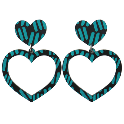 Haus of Dizzy Blak Collection – 'Markings' Heart Hoop Earrings