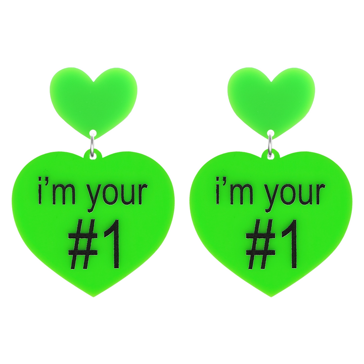 Haus of Dizzy 'i'm your #1' Heart Earrings