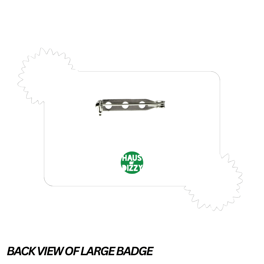 haus of dizzy back view of invisible disability badge with locking pin size large