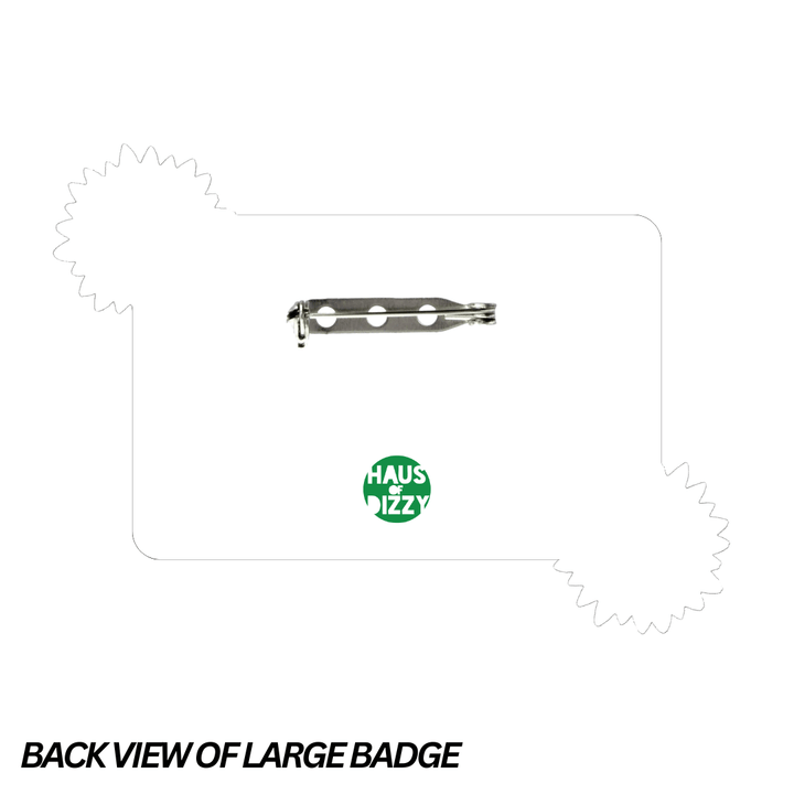 haus of dizzy back view of invisible disability badge with locking pin size large