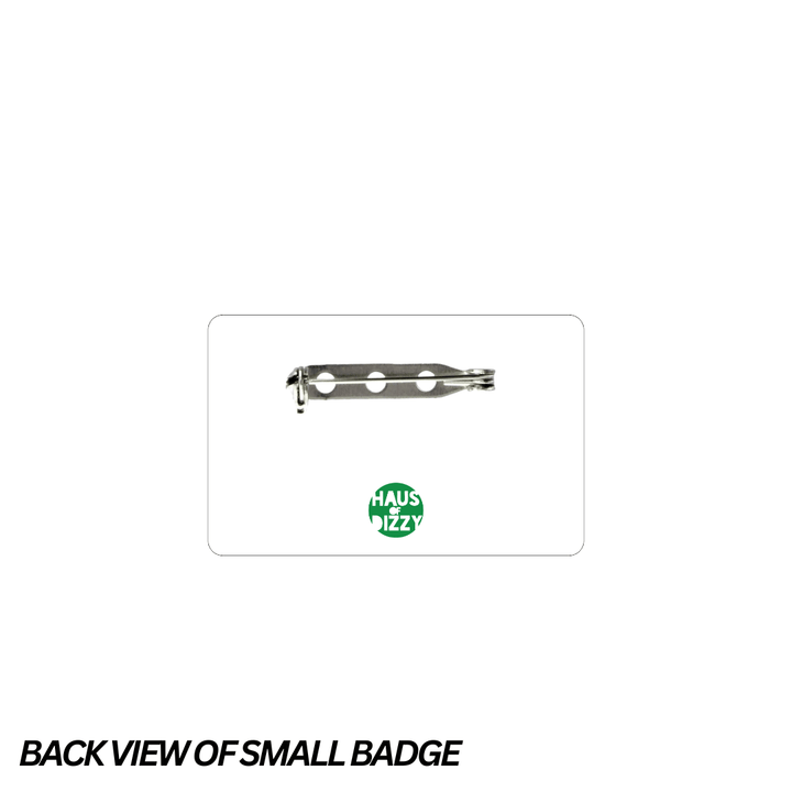 haus of dizzy back view of invisible disability badge with locking pin size small