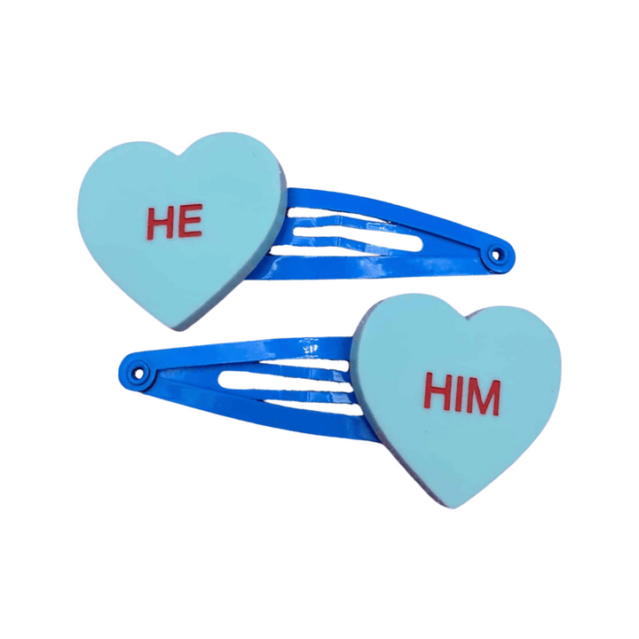 Haus of Dizzy Pronoun 'Gentle Reminder' Candy Heart Hair Clips