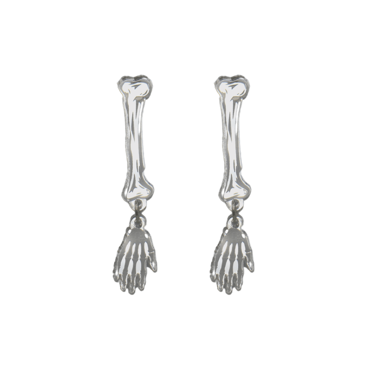 Haus of Dizzy Skelly Arms Earrings - Silver