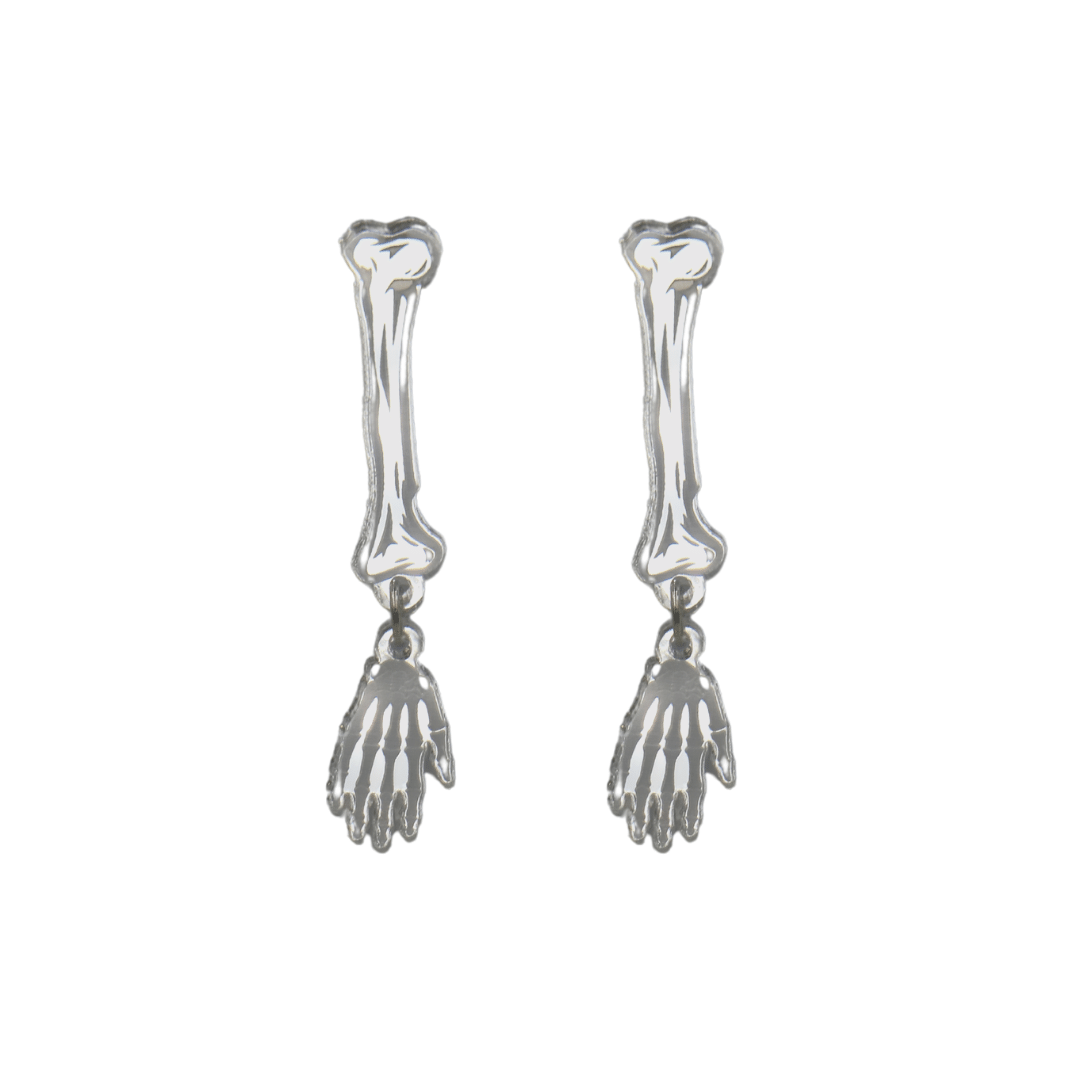Haus of Dizzy Skelly Arms Earrings - Silver