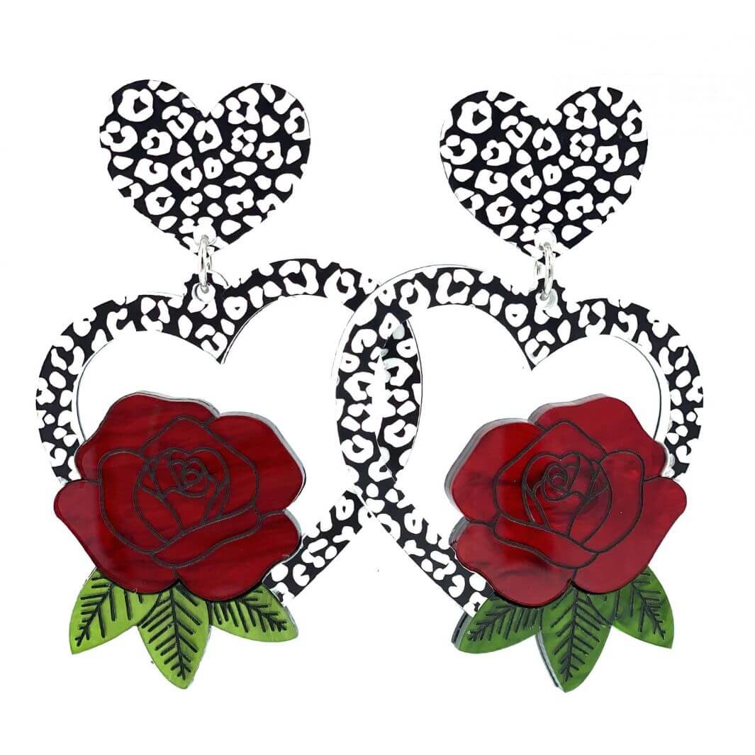 Haus of Dizzy 'Amy' Heart Earrings