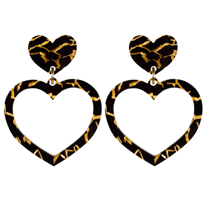 Haus of Dizzy Tiger Barbie Heart Earrings