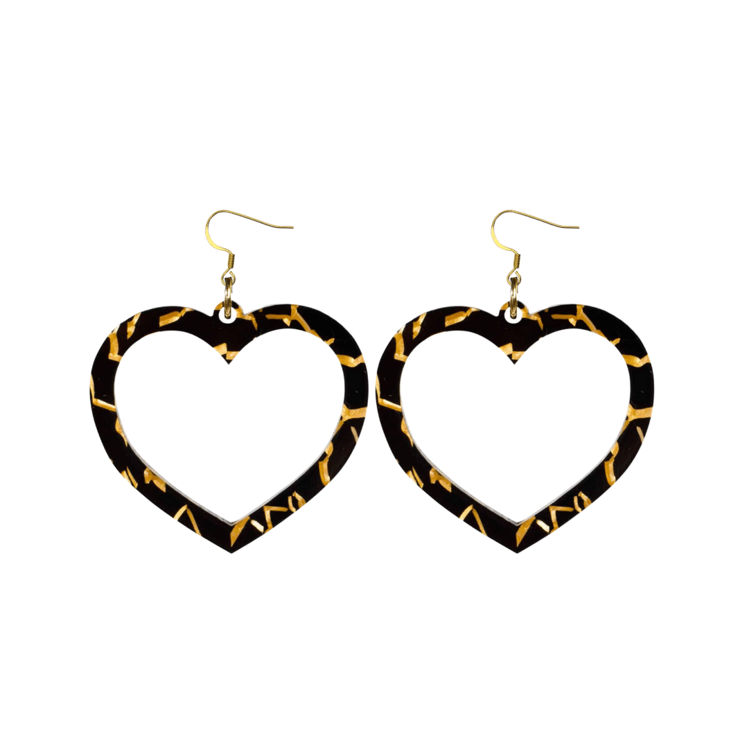 Haus of Dizzy Tiger Barbie Heart Earrings