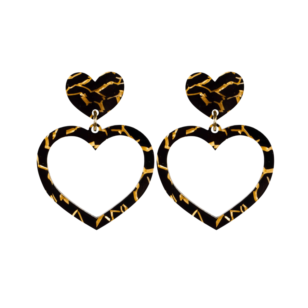 Haus of Dizzy Tiger Barbie Heart Earrings