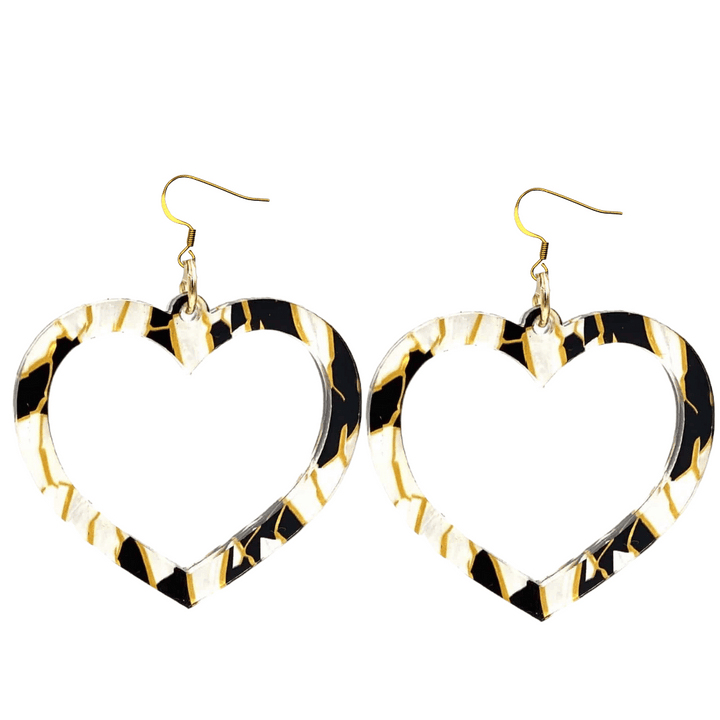 Haus of Dizzy Tiger Barbie Heart Earrings