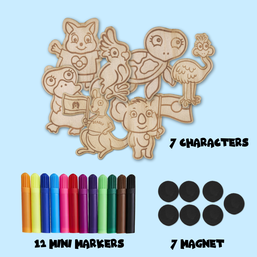 Haus of Ziggy Lee x Haus of Dizzy DIY Australian Animal Wooden Colouring-in Kit