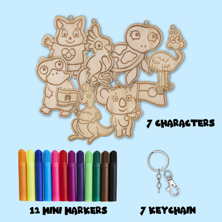 Haus of Ziggy Lee x Haus of Dizzy DIY Australian Animal Wooden Colouring-in Kit