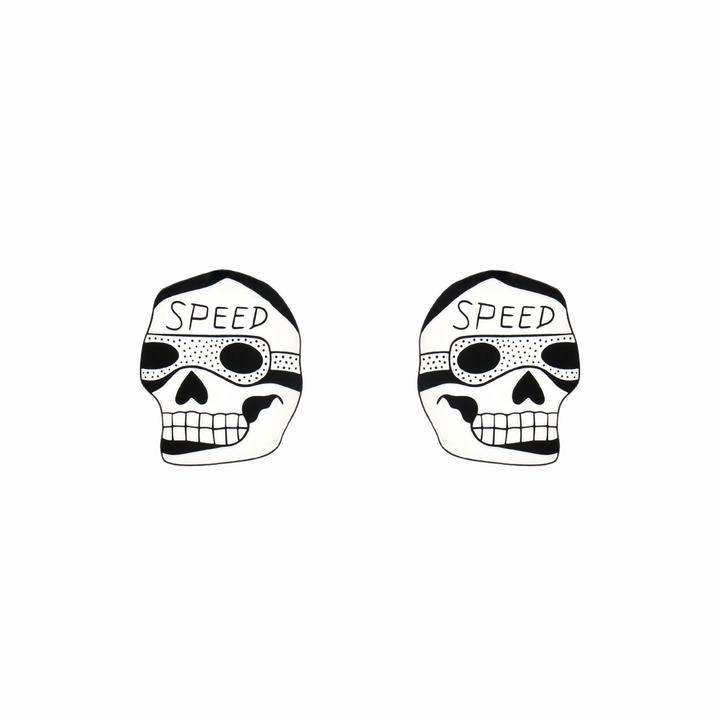 Haus of Dizzy x Roxxi's Poolroom 'Speed Skull' Studs