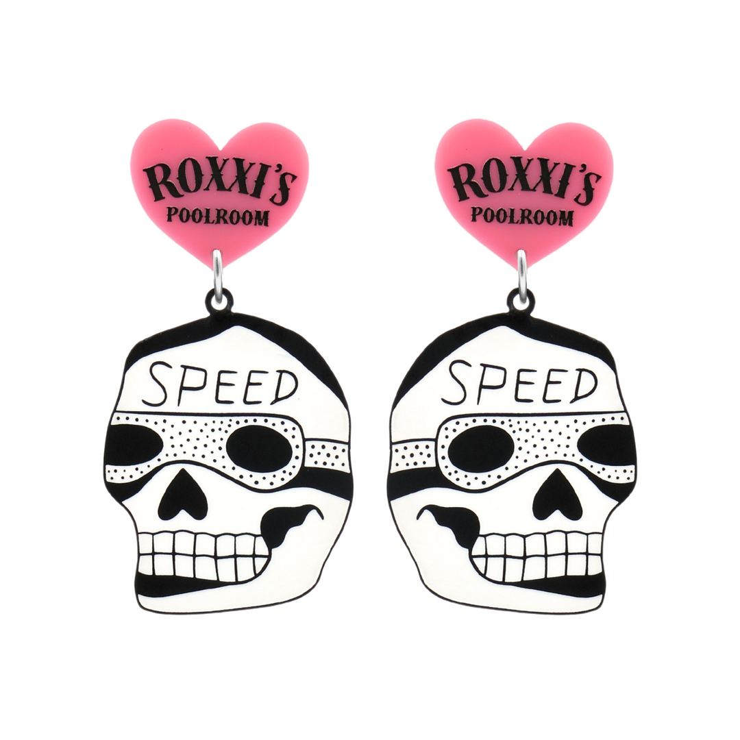 Haus of Dizzy x Roxxi's Poolroom 'Speed Skull' Earrings