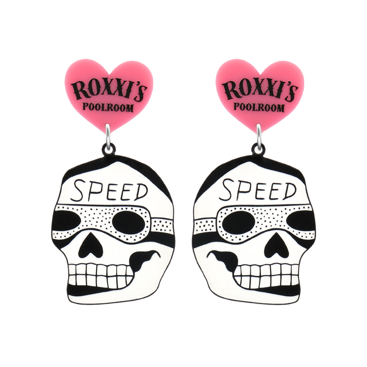 Haus of Dizzy x Roxxi's Poolroom 'Speed Skull' Earrings