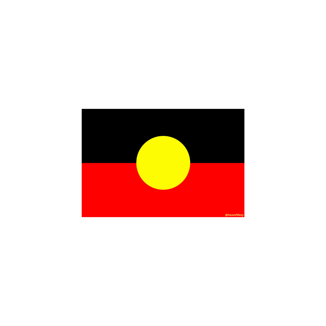 haus of dizzy rectangle aboriginal flag sticker