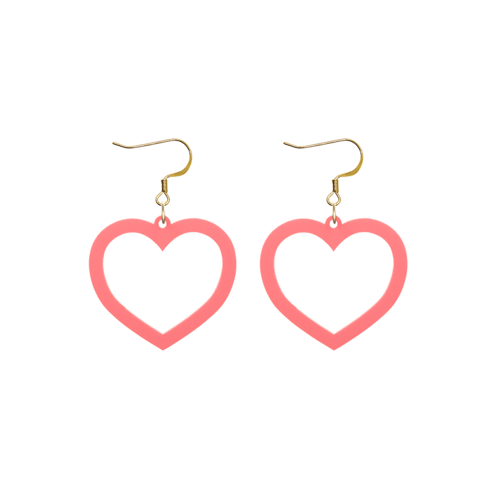 haus of dizzy pastel barbie heart earrings in raspberry pastel size small with hooks no heart tops