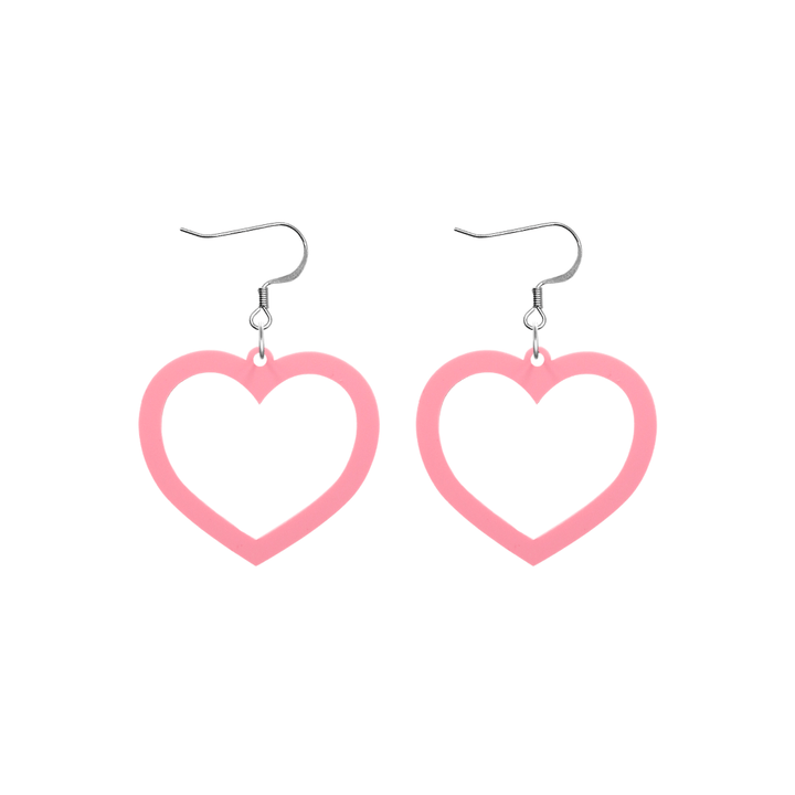 haus of dizzy pastel barbie heart earrings in strawberry pastel size small with hooks no heart tops