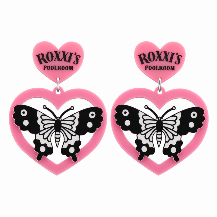 Haus of Dizzy x Roxxi's Poolroom 'Butterfly' Barbie Heart Earrings