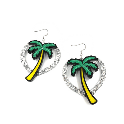 Haus of Dizzy Hawaiian Palm Heart Earrings