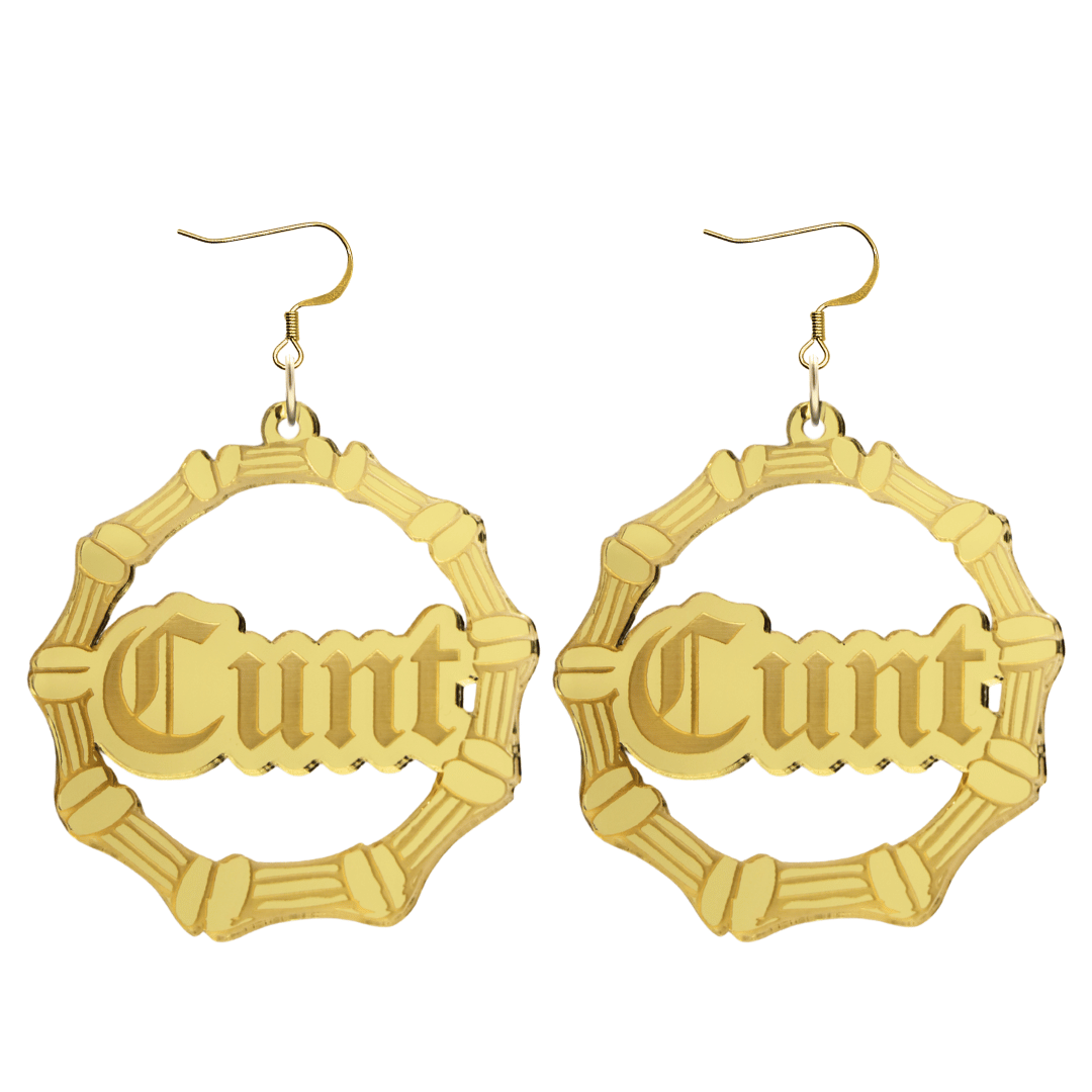 Haus of Dizzy Cunt Bamboo Hoops