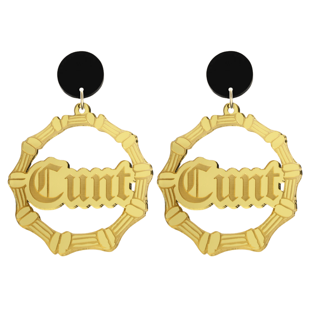 Haus of Dizzy Cunt Bamboo Hoops