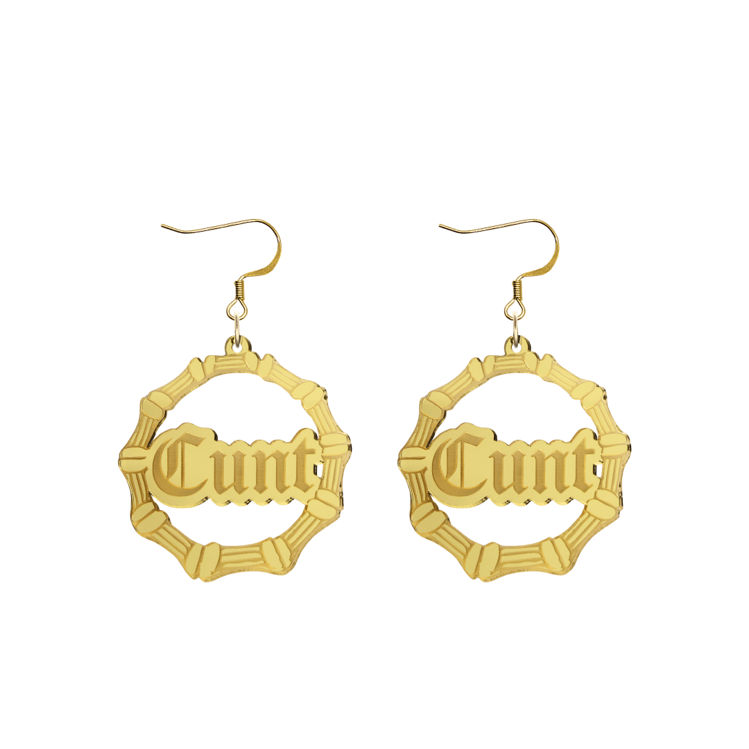 Haus of Dizzy Cunt Bamboo Hoops