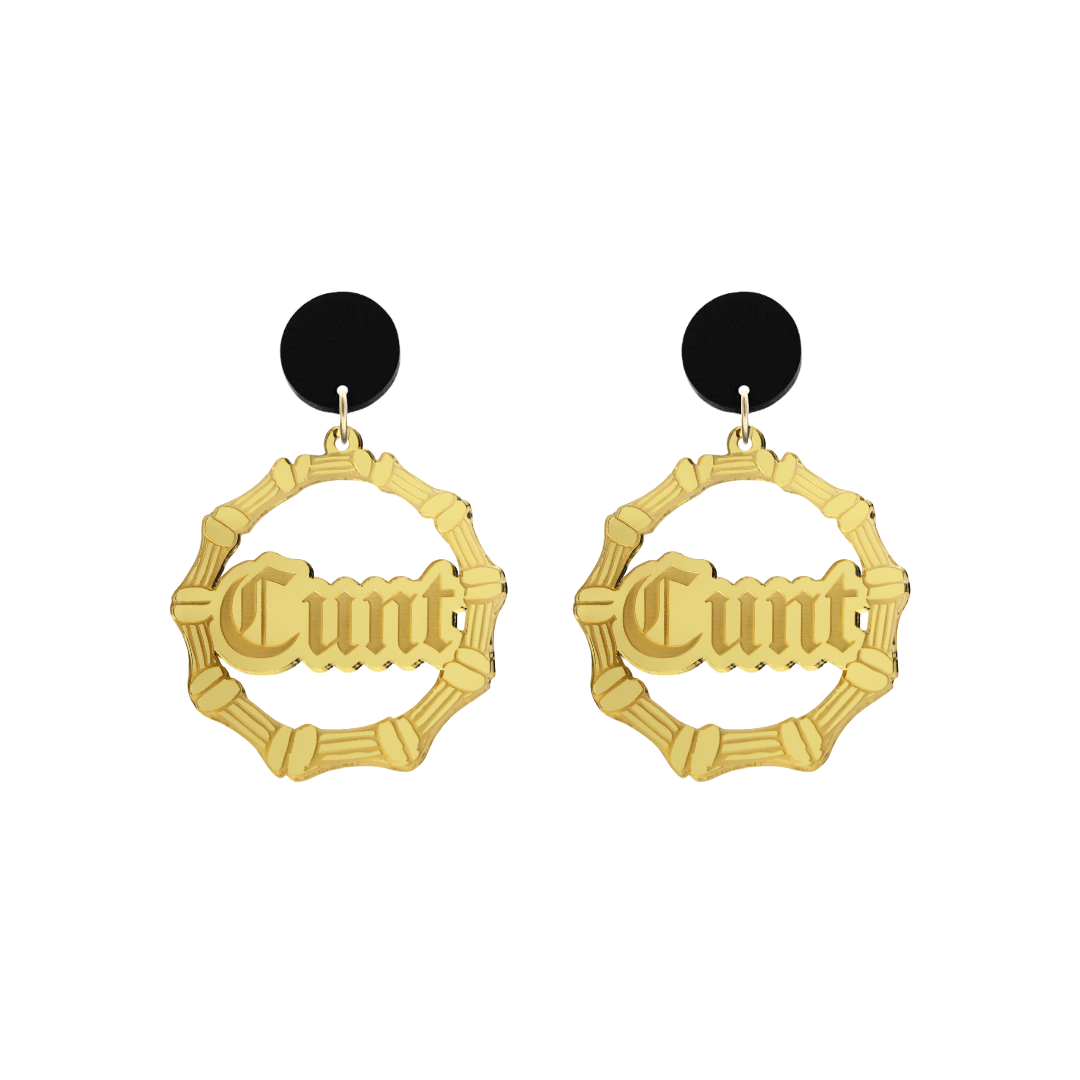 Haus of Dizzy Cunt Bamboo Hoops