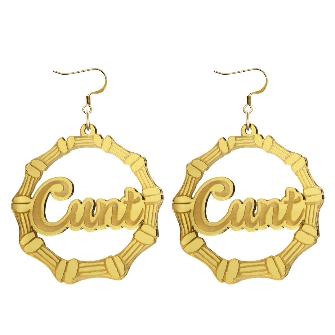 Haus of Dizzy Cunt Bamboo Hoops