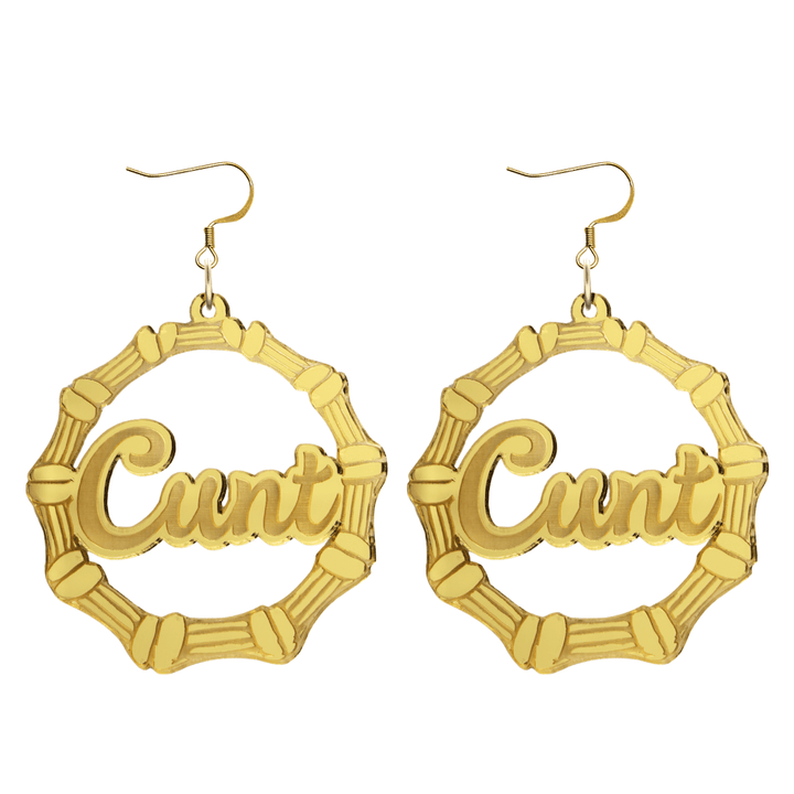 Haus of Dizzy Cunt Bamboo Hoops