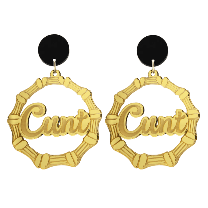 Haus of Dizzy Cunt Bamboo Hoops