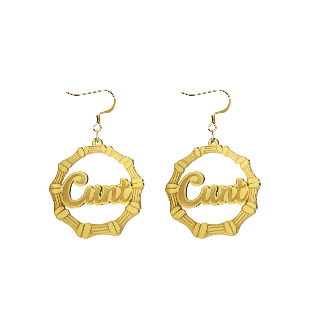 Haus of Dizzy Cunt Bamboo Hoops
