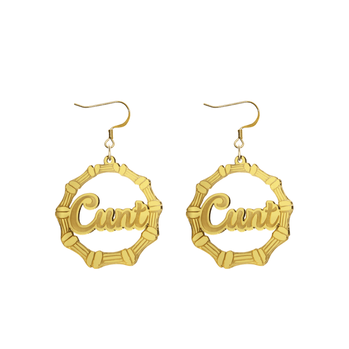 Haus of Dizzy Cunt Bamboo Hoops