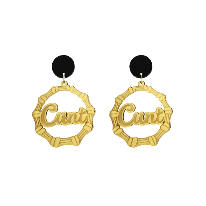 Haus of Dizzy Cunt Bamboo Hoops